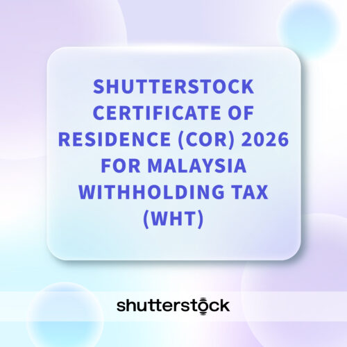 Shutterstock Ireland Limited Certificate Of Residence (COR) 2026 For Malaysia Withholding Tax (WHT)
